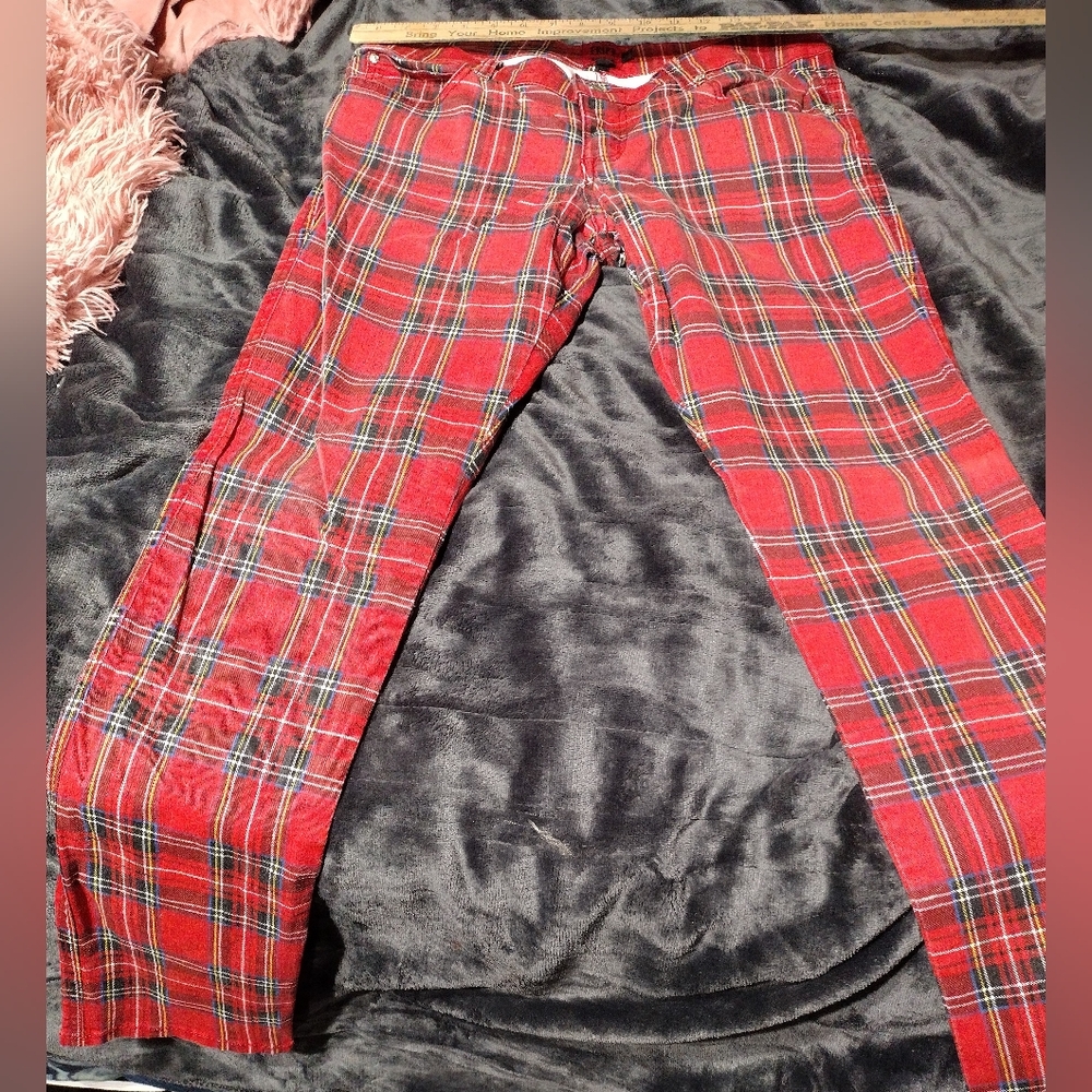 VINTAGE Early 2000 Tripp NYC Plaid Skinny Jeans/ SZ 11/ 97 Cotton 3 Spandex